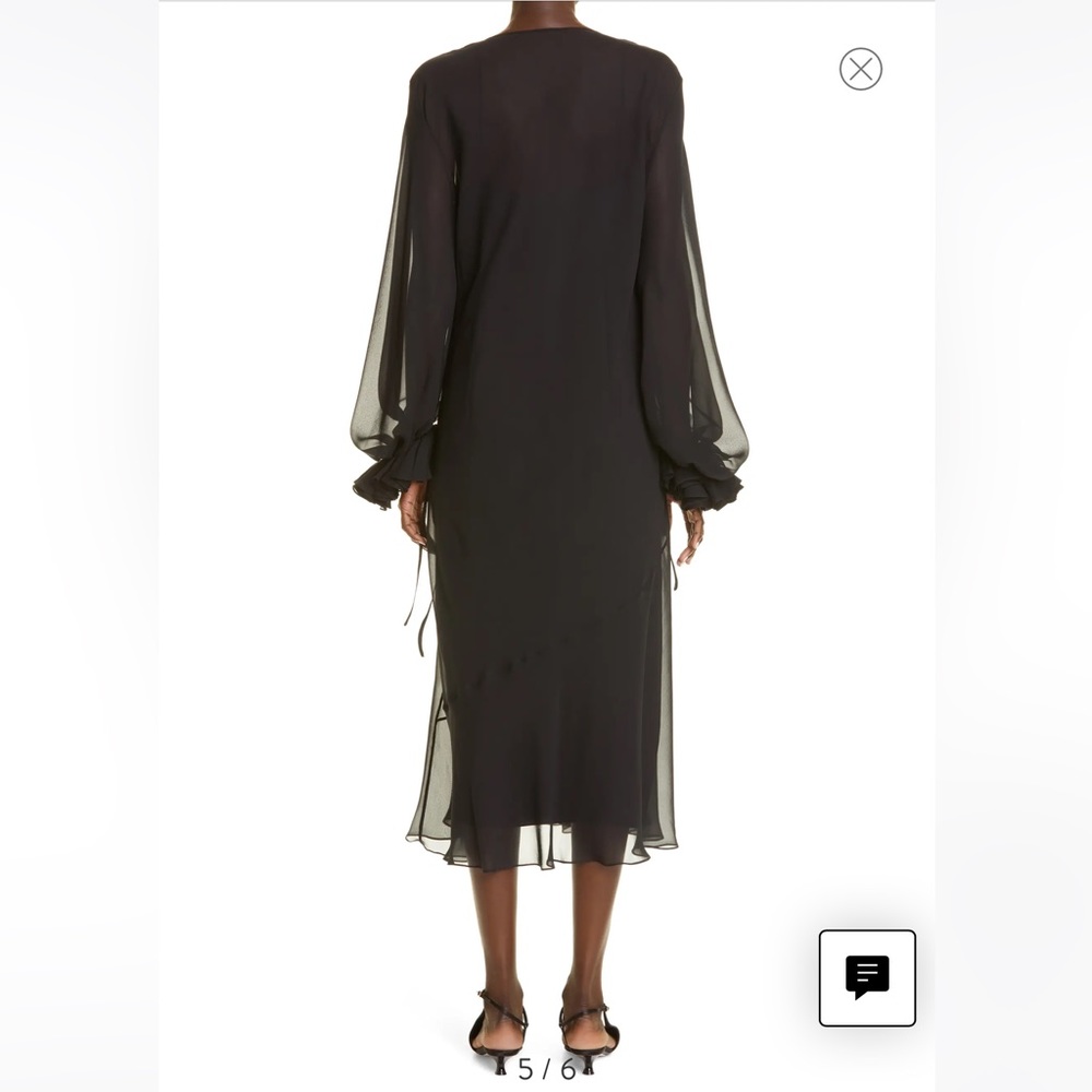 KHAITE The Rami Dress In black -Chiffon and Silk size 4